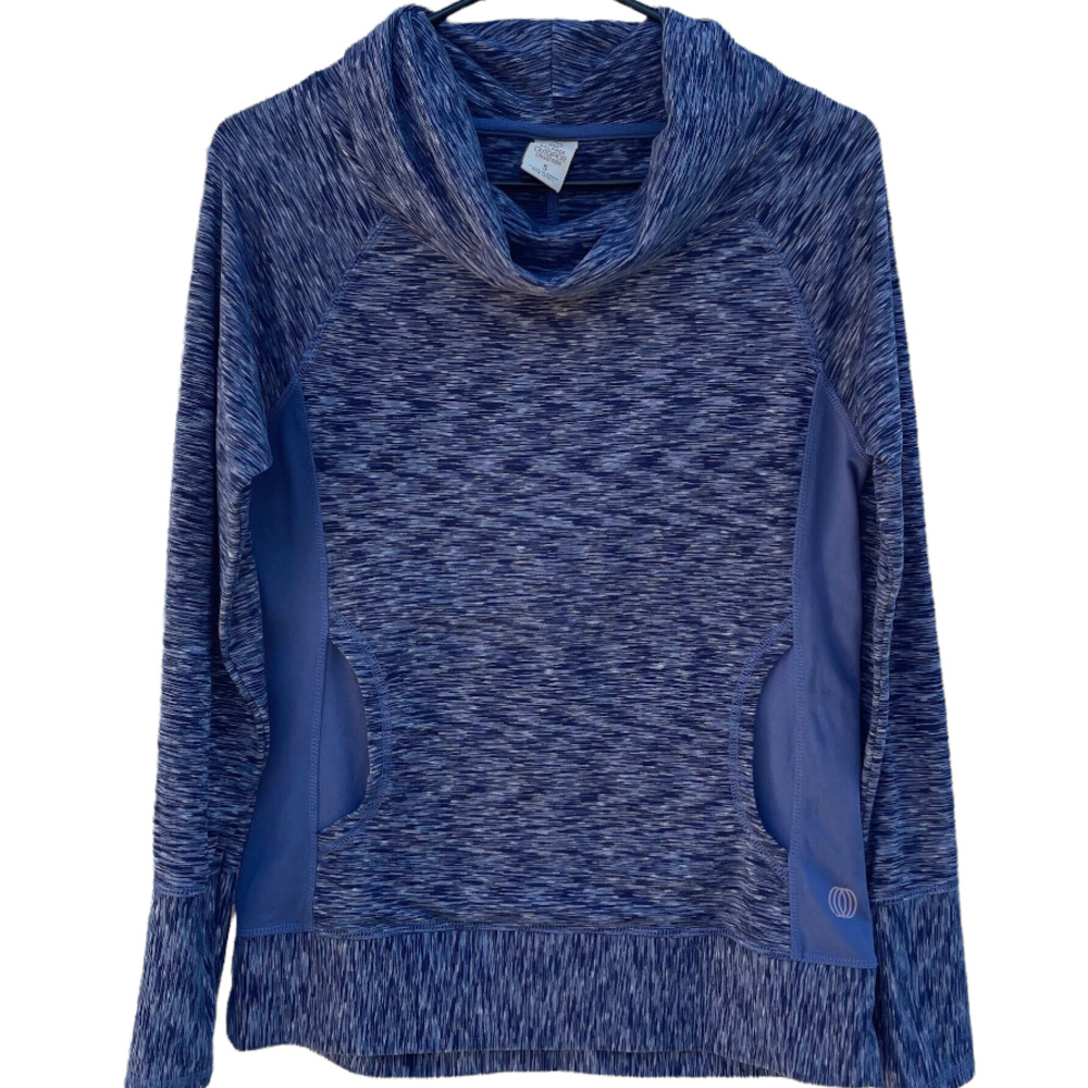 Women's Striped Geometric Cowl Neck Long Sleeve Pullover by Balance Outdoor